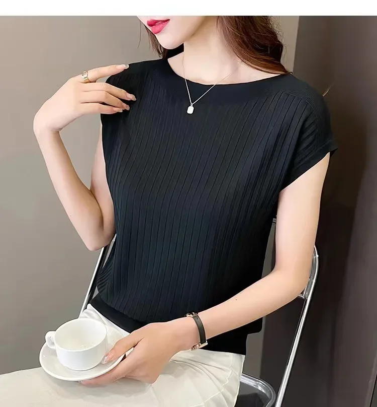 Blusas Mujer De Moda 2025Verano Short Sleeve Knitted Tops Sweater Women Pullovers Sweaters For Women Woman Sweaters Blusa - Image 13