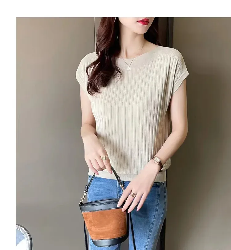 Blusas Mujer De Moda 2025Verano Short Sleeve Knitted Tops Sweater Women Pullovers Sweaters For Women Woman Sweaters Blusa - Image 14