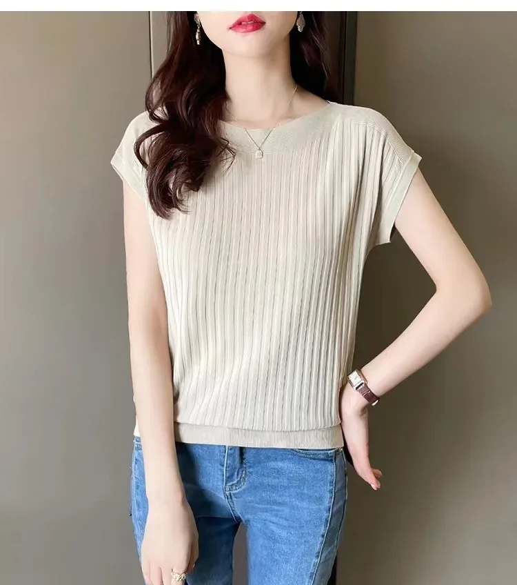 Blusas Mujer De Moda 2025Verano Short Sleeve Knitted Tops Sweater Women Pullovers Sweaters For Women Woman Sweaters Blusa - Image 15