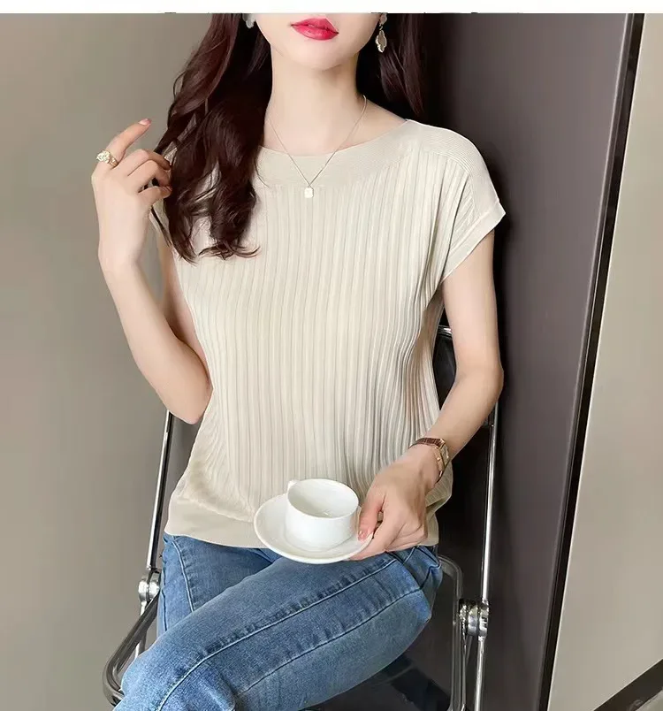 Blusas Mujer De Moda 2025Verano Short Sleeve Knitted Tops Sweater Women Pullovers Sweaters For Women Woman Sweaters Blusa - Image 17