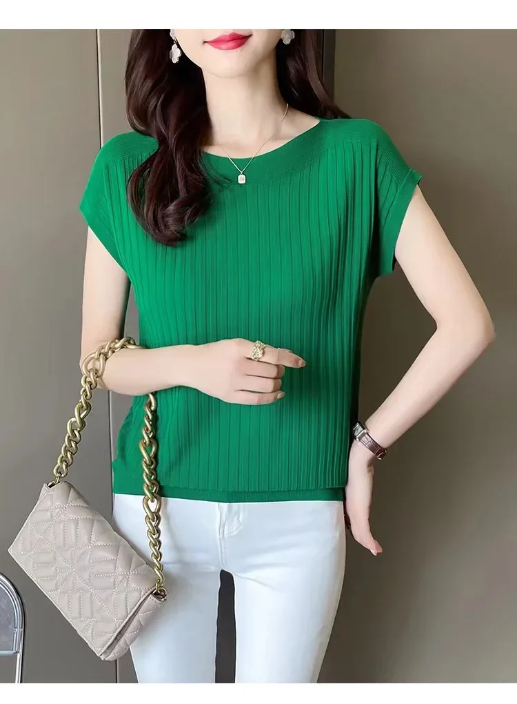 Blusas Mujer De Moda 2025Verano Short Sleeve Knitted Tops Sweater Women Pullovers Sweaters For Women Woman Sweaters Blusa - Image 19