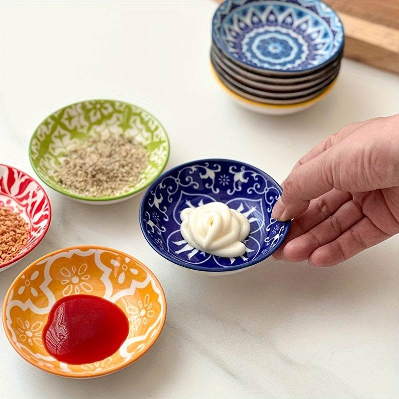 Bohemian Ceramic Seasoning Plates / Bowls Set - Image 3