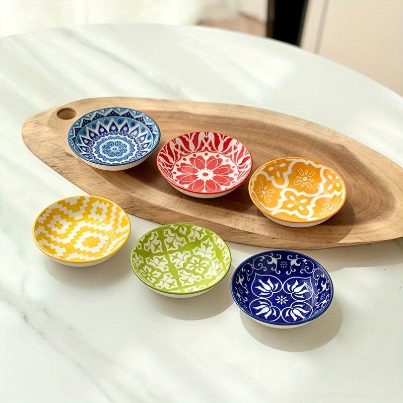 Bohemian Ceramic Seasoning Plates / Bowls Set - Image 4