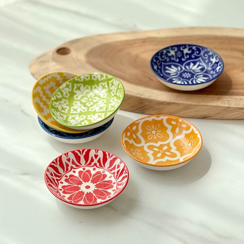 Bohemian Ceramic Seasoning Plates / Bowls Set - Image 5