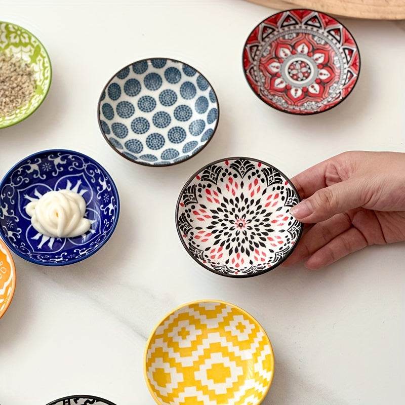Bohemian Ceramic Seasoning Plates / Bowls Set - Image 6