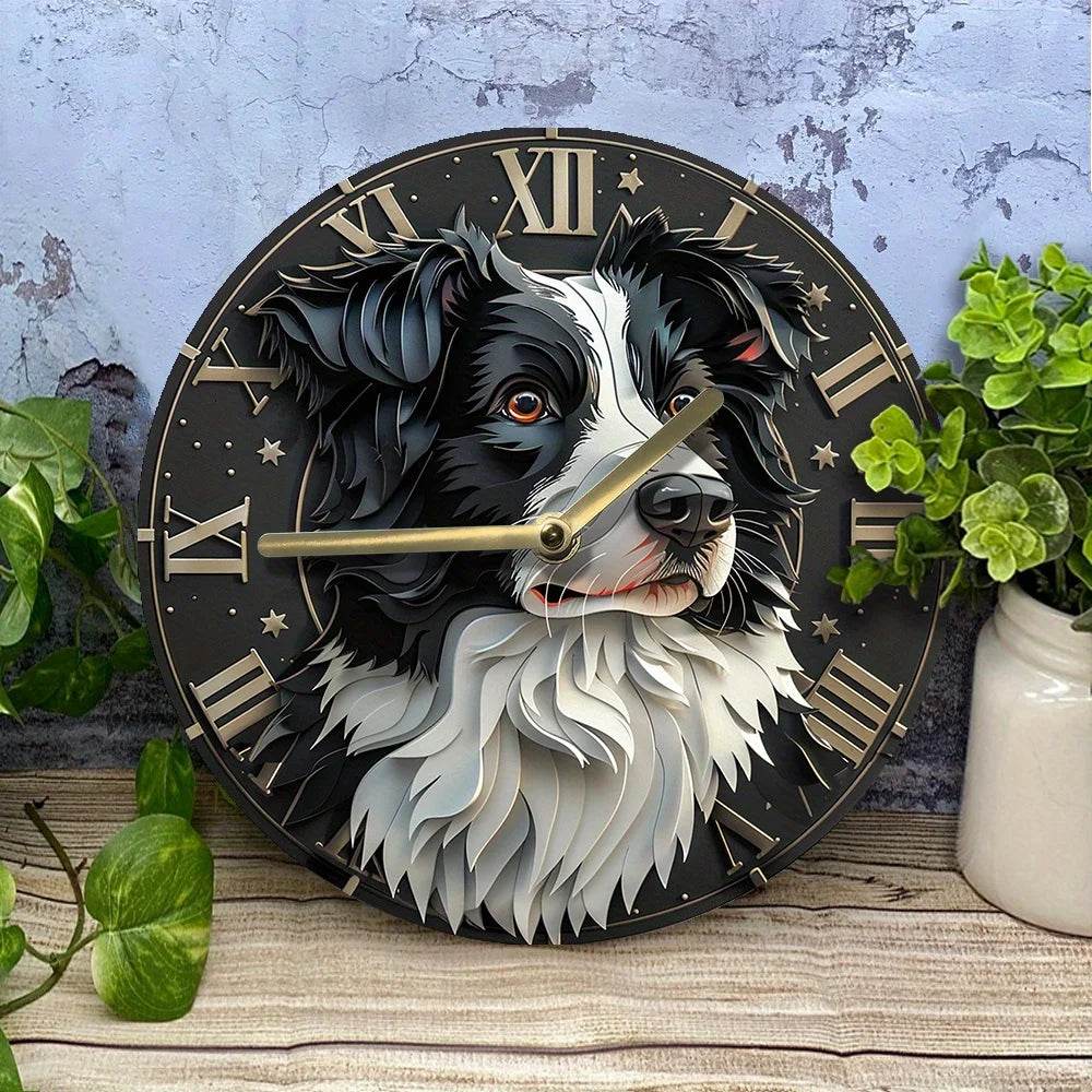 Border Collie Silent Wall Clock - Image 2