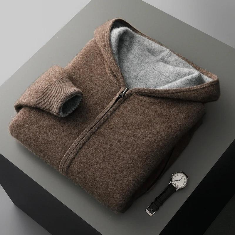 Cashmere Hooded Zip Cardigan - Image 10