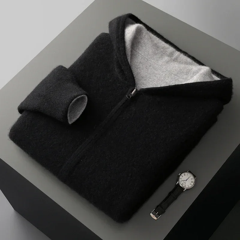 Cashmere Hooded Zip Cardigan - Image 11