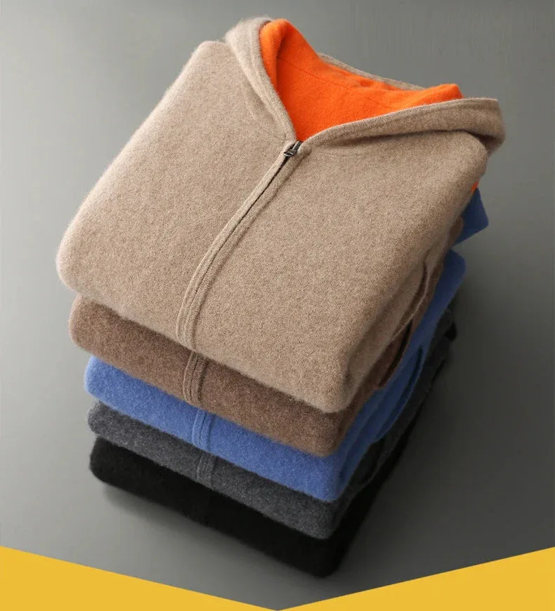 Cashmere Hooded Zip Cardigan - Image 12