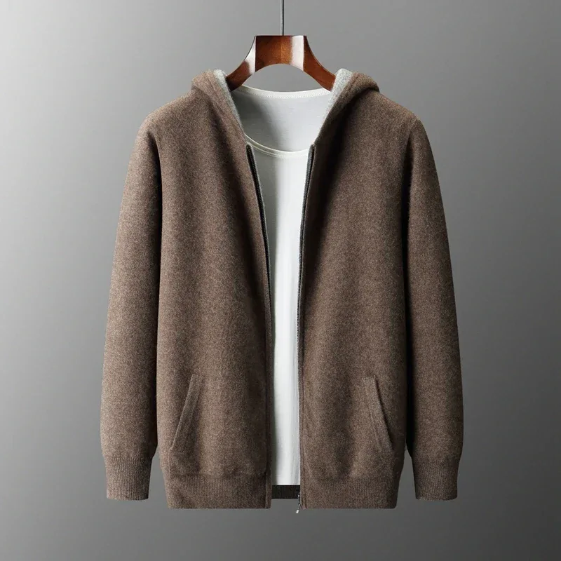 Cashmere Hooded Zip Cardigan - Image 5