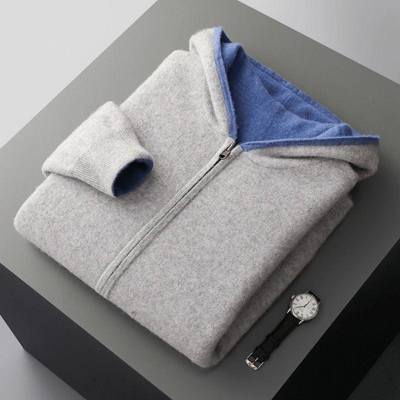 Cashmere Hooded Zip Cardigan - Image 8