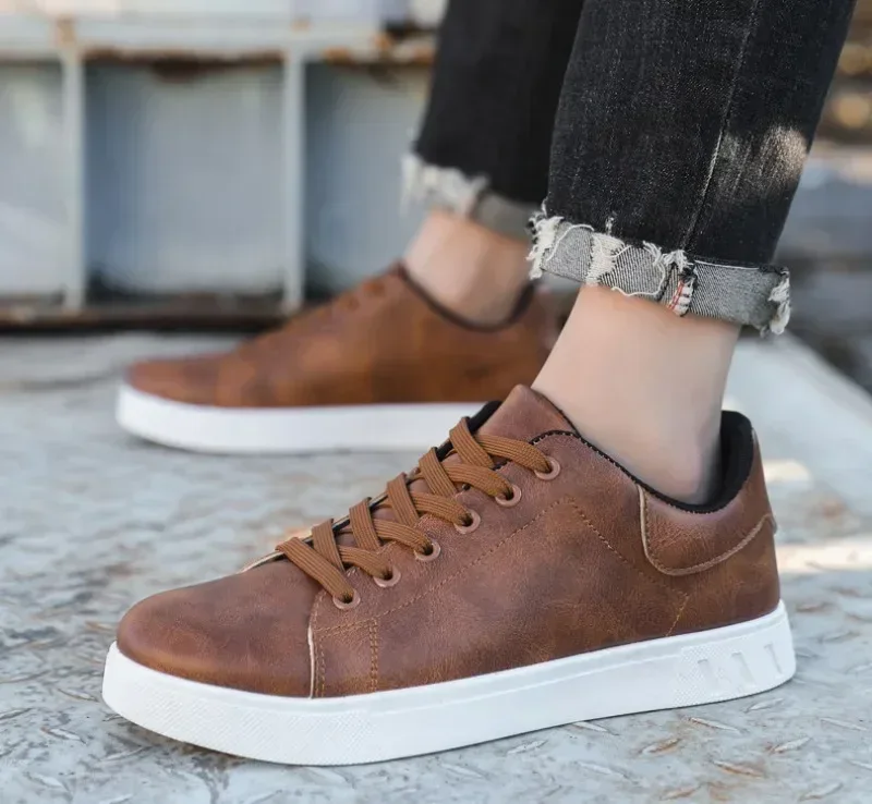 Casual Shoes Loafers British Leather Sneakers Flats Shoes Classic Men Leather Shoes Spring Summer New Trendy Designer Loafers - Image 20