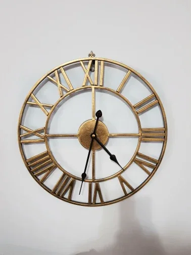 Classic Roman Numeral Metal Wall Clock - Image 12