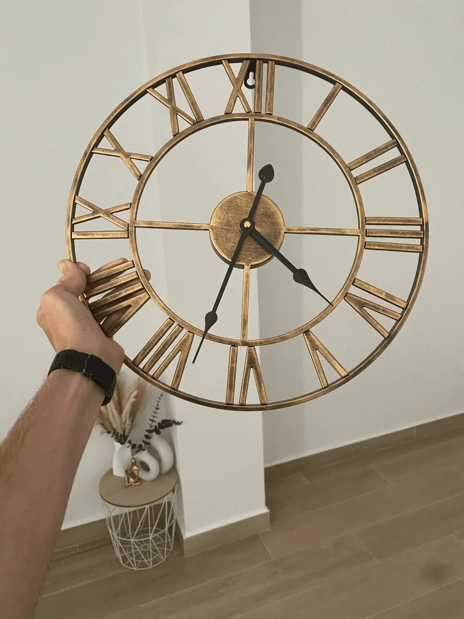 Classic Roman Numeral Metal Wall Clock - Image 13