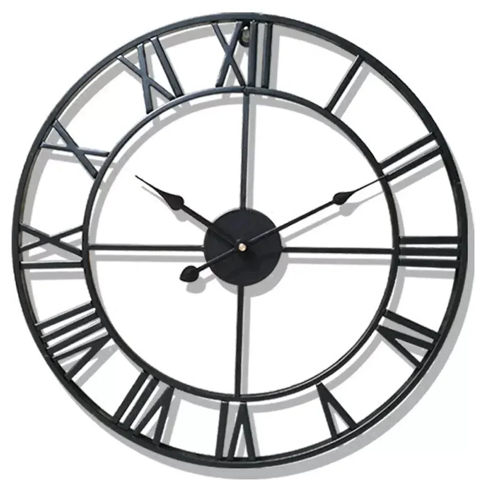 Classic Roman Numeral Metal Wall Clock - Image 19