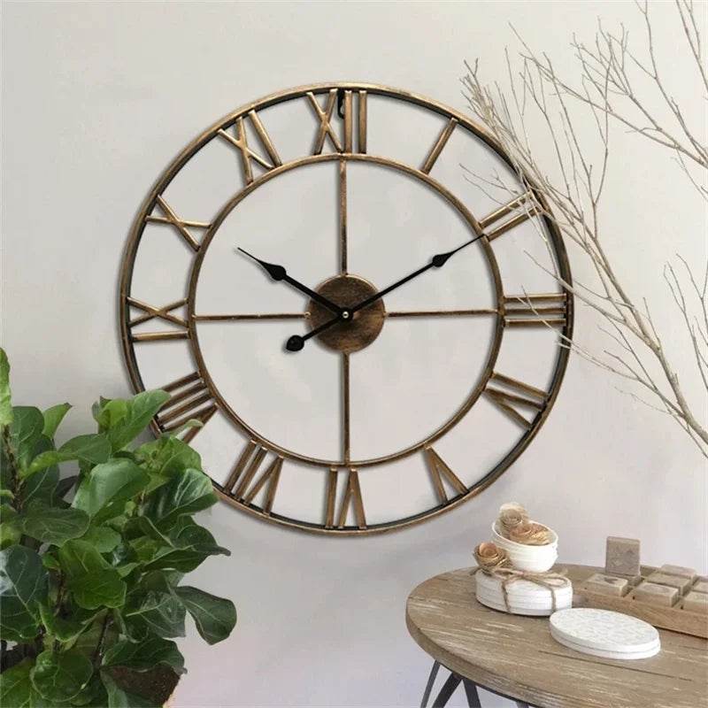 Classic Roman Numeral Metal Wall Clock - Image 4