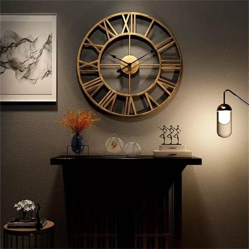 Classic Roman Numeral Metal Wall Clock - Image 5