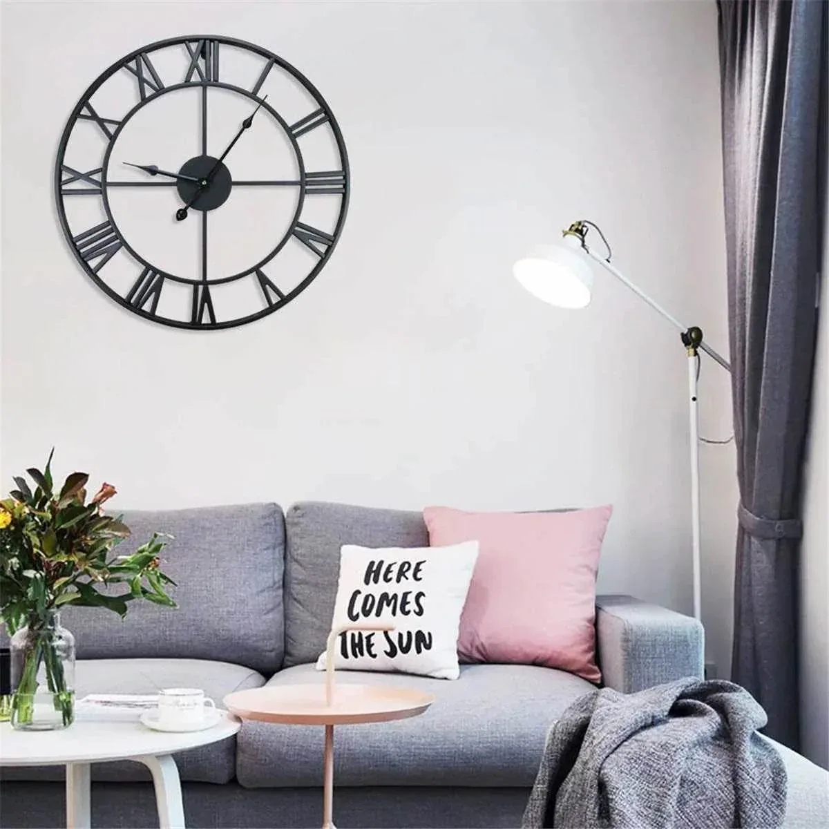 Classic Roman Numeral Metal Wall Clock - Image 7