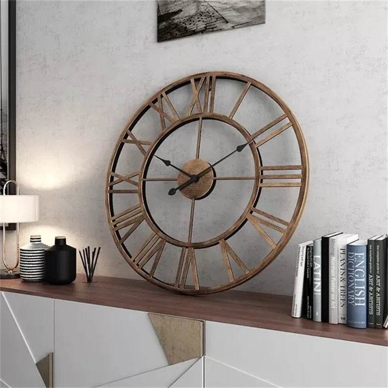 Classic Roman Numeral Metal Wall Clock - Image 8