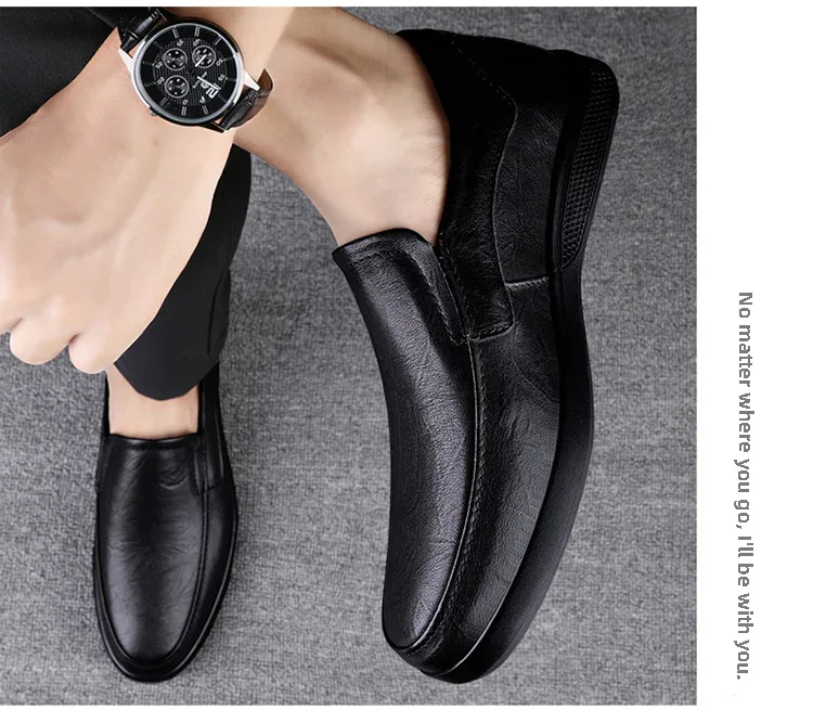 CLOHOO Men's Business Casual Shoes Handmade Layered Cowhide Rubber Bottom Leather Footwear for Office And Leisure - Image 12