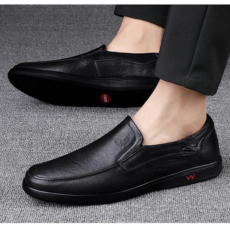 CLOHOO Men's Business Casual Shoes Handmade Layered Cowhide Rubber Bottom Leather Footwear for Office And Leisure - Image 13