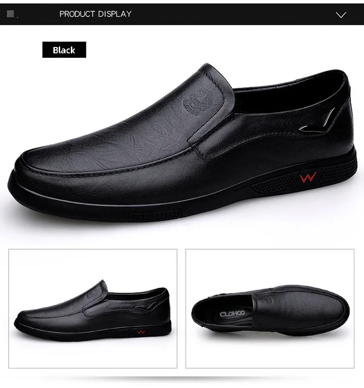 CLOHOO Men's Business Casual Shoes Handmade Layered Cowhide Rubber Bottom Leather Footwear for Office And Leisure - Image 17