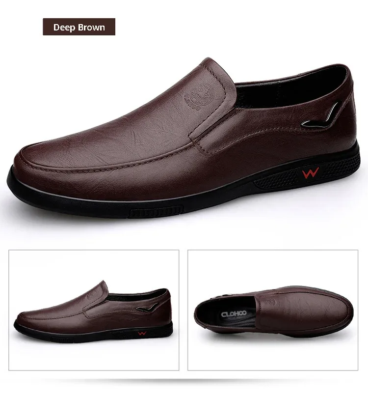 CLOHOO Men's Business Casual Shoes Handmade Layered Cowhide Rubber Bottom Leather Footwear for Office And Leisure - Image 18