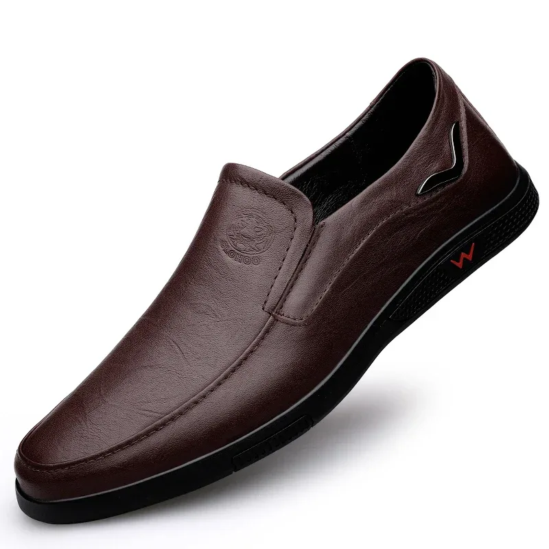CLOHOO Men's Business Casual Shoes Handmade Layered Cowhide Rubber Bottom Leather Footwear for Office And Leisure - Image 19