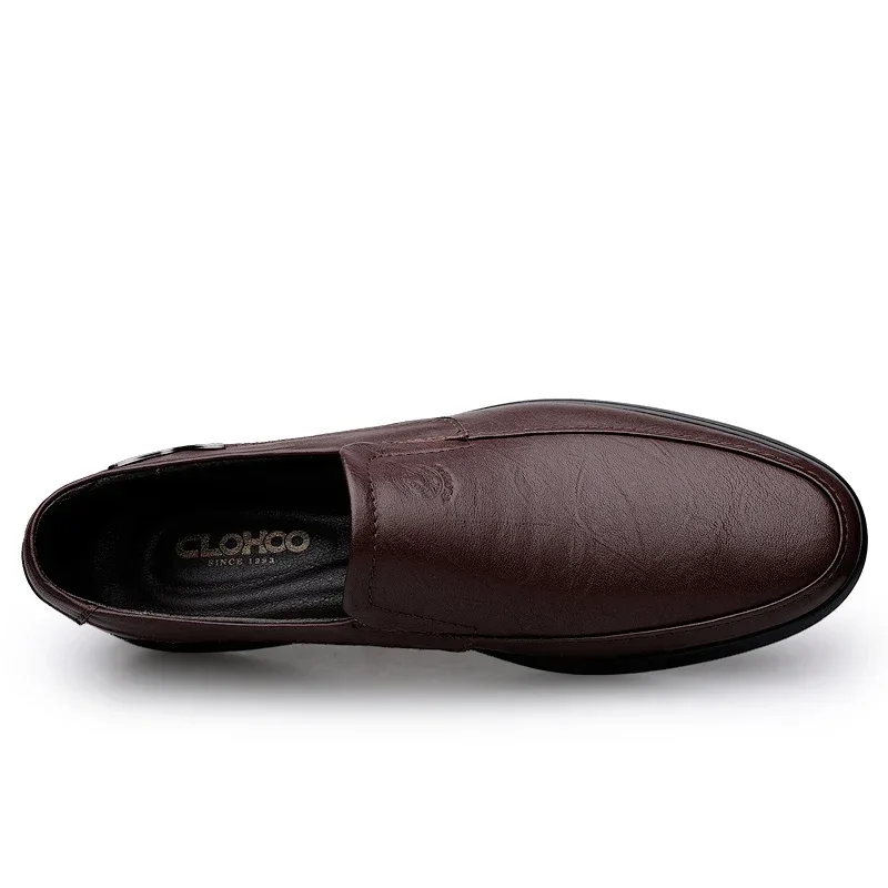 CLOHOO Men's Business Casual Shoes Handmade Layered Cowhide Rubber Bottom Leather Footwear for Office And Leisure - Image 6