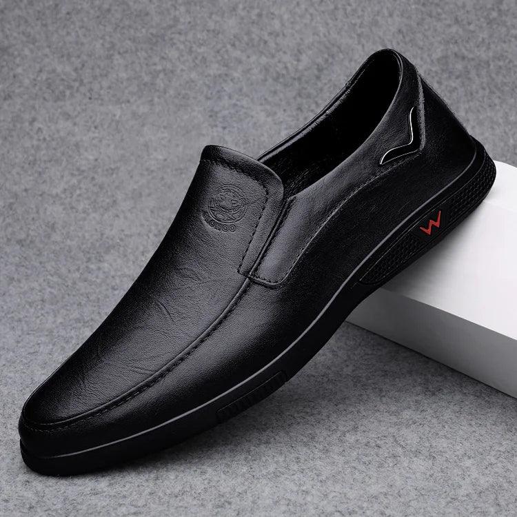 CLOHOO Men's Business Casual Shoes Handmade Layered Cowhide Rubber Bottom Leather Footwear for Office And Leisure - Image 8