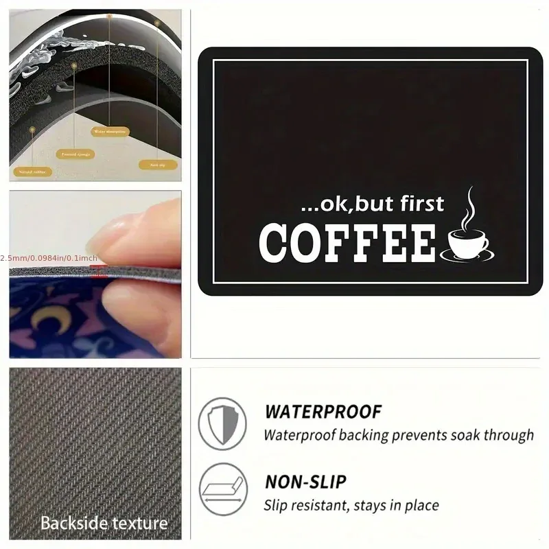 Montero Milan Coffee Machine Water Absorbent Mat, Kitchen Countertop Drainage Mat - Perfect for Easter, Birthday, Mother's Day, Halloween, and Christmas Gifts - Image 7