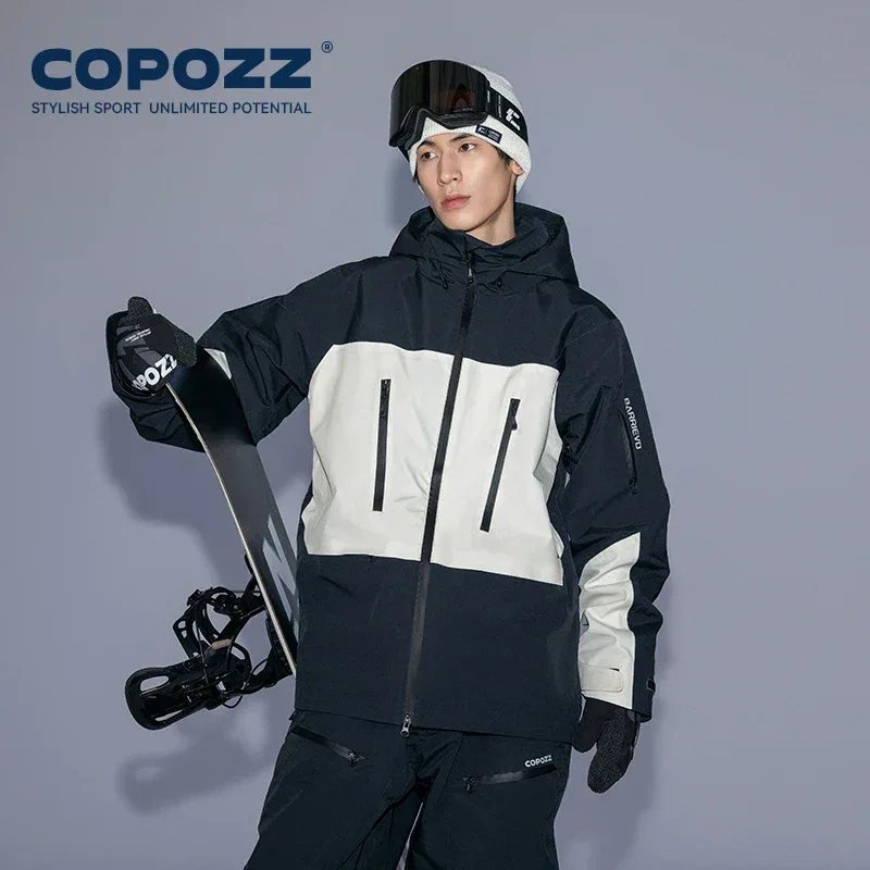 COPOZZ Ski Jacket Women Man Hooded Ski Wear Windproof Winter Overalls Hoodie Waterproof Outdoor Sports Clothing Snowboard - Image 2
