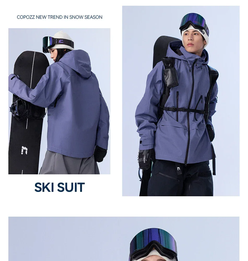 COPOZZ Ski Jacket Women Man Hooded Ski Wear Windproof Winter Overalls Hoodie Waterproof Outdoor Sports Clothing Snowboard - Image 26