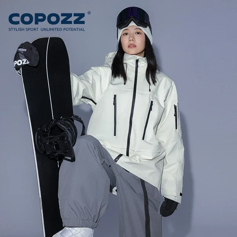 COPOZZ Ski Jacket Women Man Hooded Ski Wear Windproof Winter Overalls Hoodie Waterproof Outdoor Sports Clothing Snowboard - Image 3