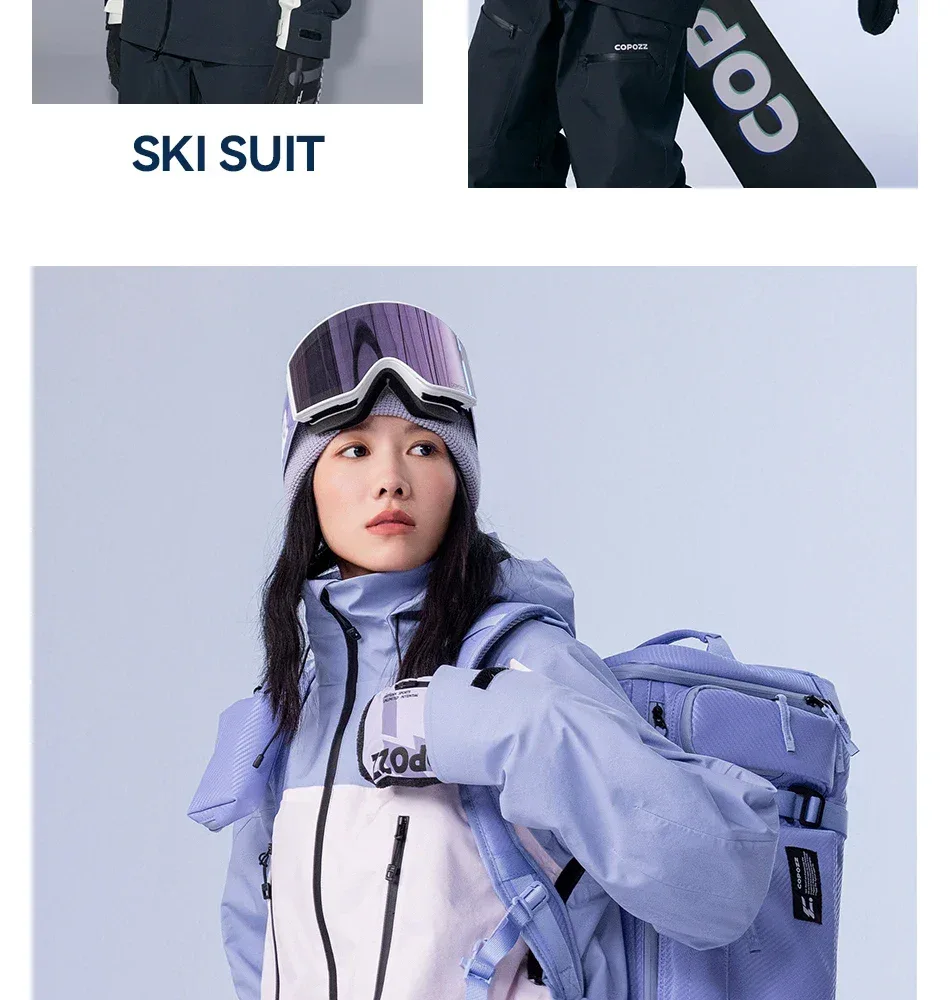 COPOZZ Ski Jacket Women Man Hooded Ski Wear Windproof Winter Overalls Hoodie Waterproof Outdoor Sports Clothing Snowboard - Image 31