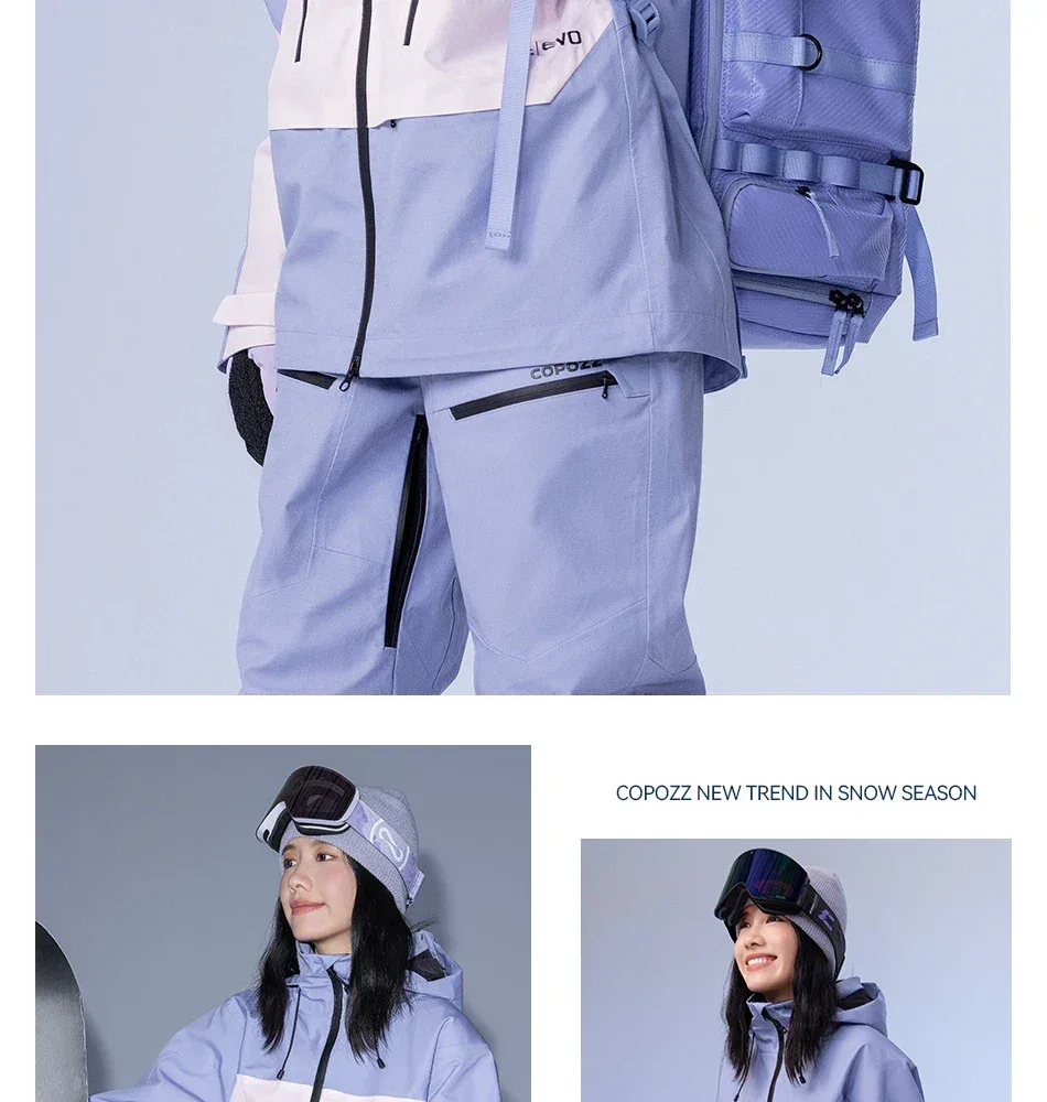 COPOZZ Ski Jacket Women Man Hooded Ski Wear Windproof Winter Overalls Hoodie Waterproof Outdoor Sports Clothing Snowboard - Image 32