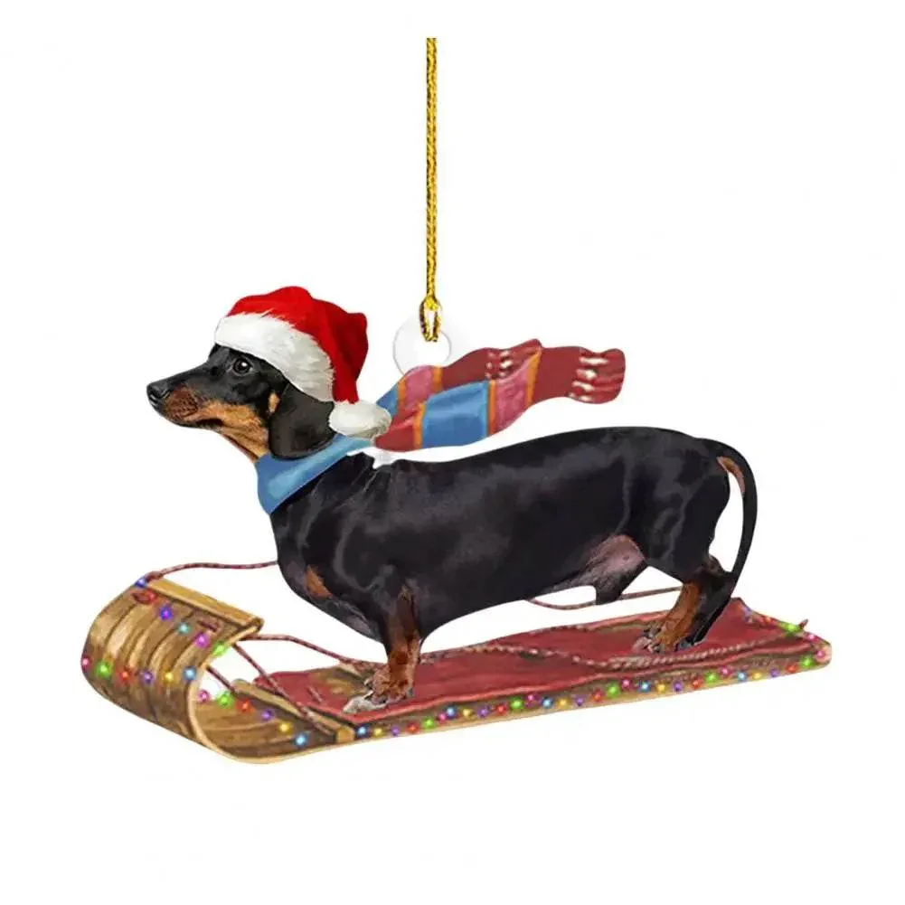 Dachshund Pendant Auto Rearview Mirror Ornament With Lanyard Realistic Shape Christmas Tree Decor Dog Hanging Pendant 개 펜던트 - Image 10