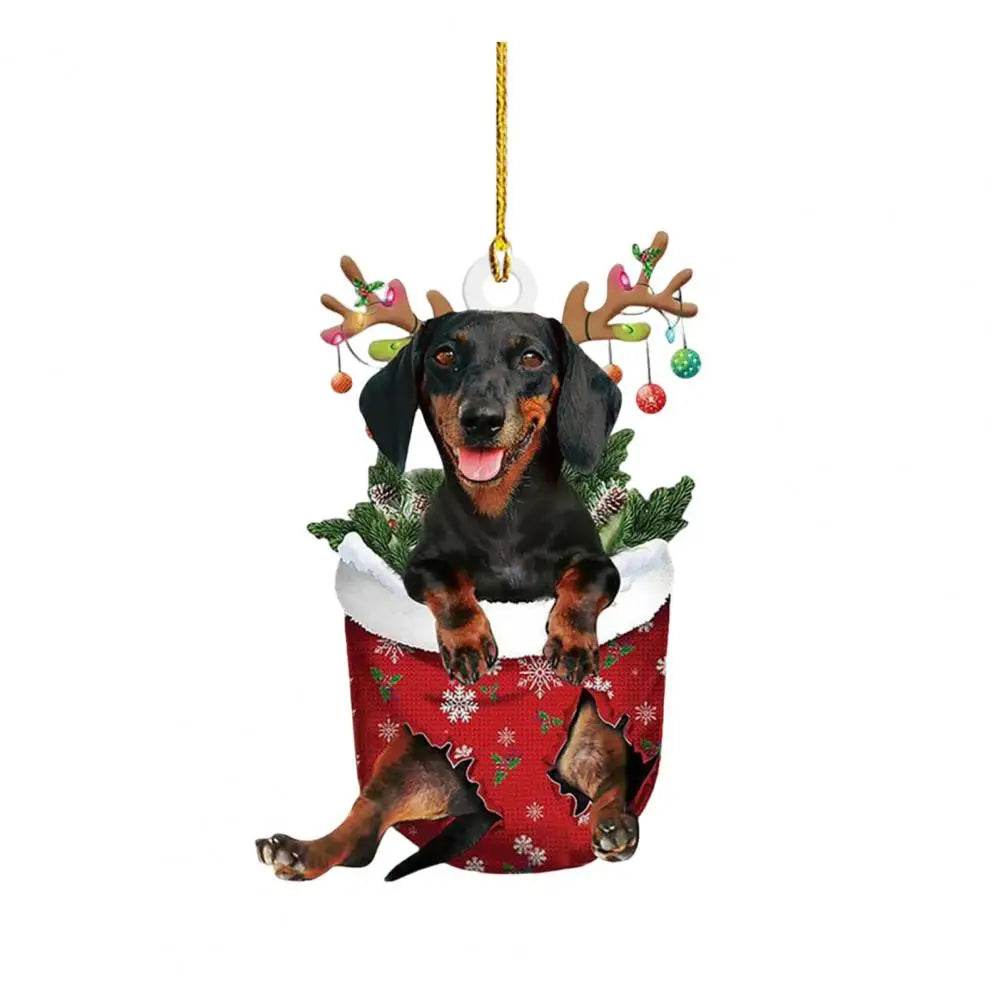 Dachshund Pendant Auto Rearview Mirror Ornament With Lanyard Realistic Shape Christmas Tree Decor Dog Hanging Pendant 개 펜던트 - Image 11