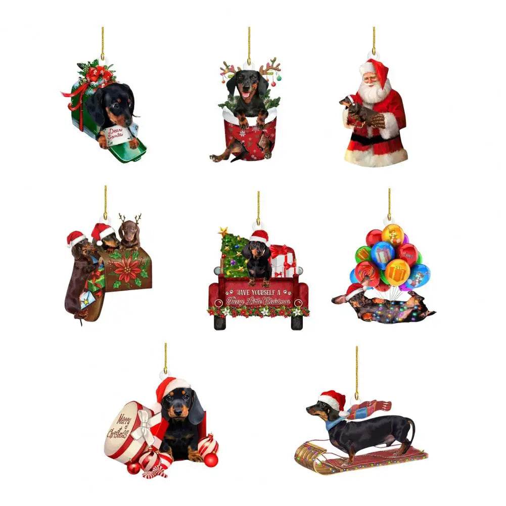 Dachshund Pendant Auto Rearview Mirror Ornament With Lanyard Realistic Shape Christmas Tree Decor Dog Hanging Pendant 개 펜던트 - Image 15
