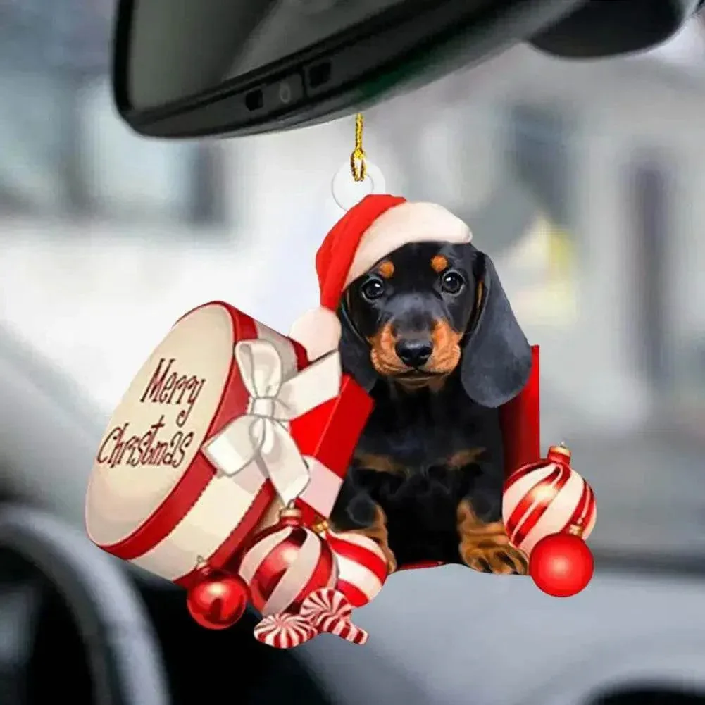 Dachshund Pendant Auto Rearview Mirror Ornament With Lanyard Realistic Shape Christmas Tree Decor Dog Hanging Pendant 개 펜던트 - Image 3