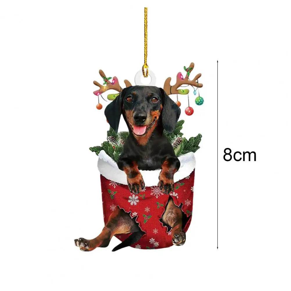 Dachshund Pendant Auto Rearview Mirror Ornament With Lanyard Realistic Shape Christmas Tree Decor Dog Hanging Pendant 개 펜던트 - Image 6