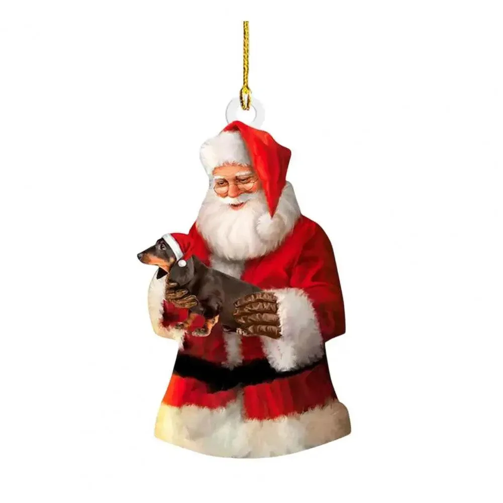 Dachshund Pendant Auto Rearview Mirror Ornament With Lanyard Realistic Shape Christmas Tree Decor Dog Hanging Pendant 개 펜던트 - Image 7