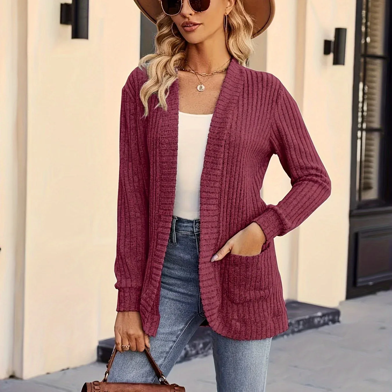 Longline Knit Pocket Cardigan