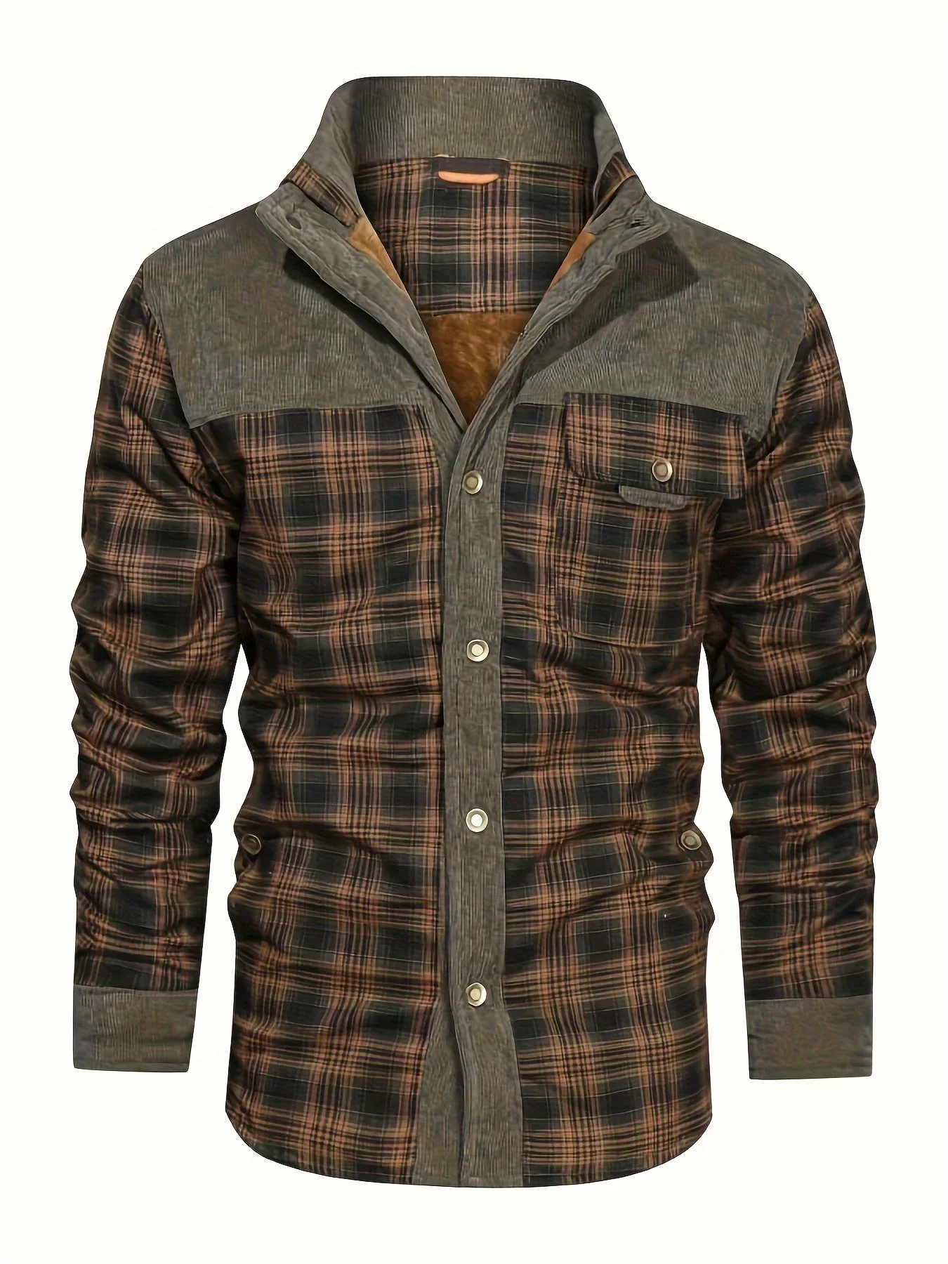 Fleece-Lined Plaid Jacket - Image 3