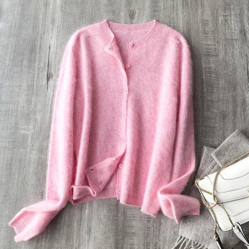 Fleece Wool-Cashmere Button Cardigan - Image 14