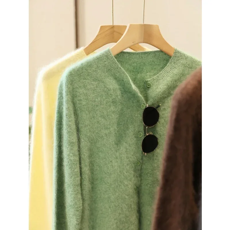 Fleece Wool-Cashmere Button Cardigan - Image 17
