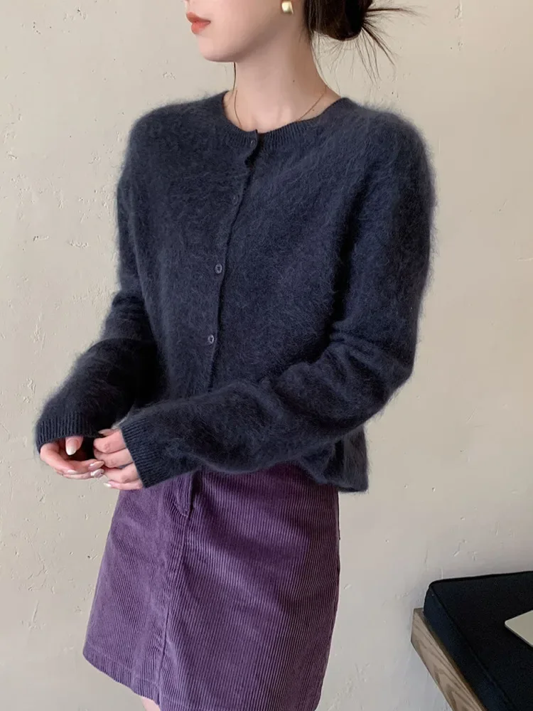 Fleece Wool-Cashmere Button Cardigan - Image 5