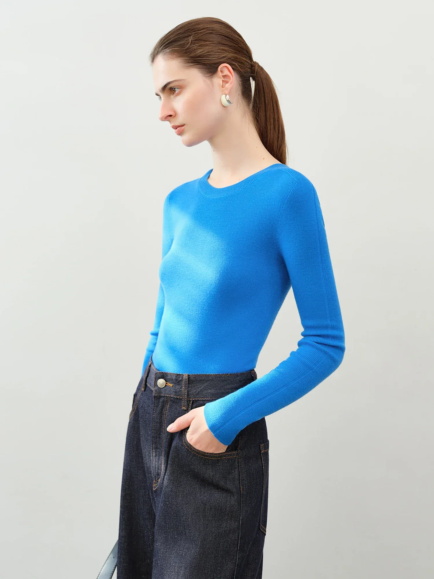 FSLE【Premium Series】German Biella Wool Autumn Super Fine Washable Seamless One-Piece Mock Neck Thermal Base Layer Shirt Women - Image 15