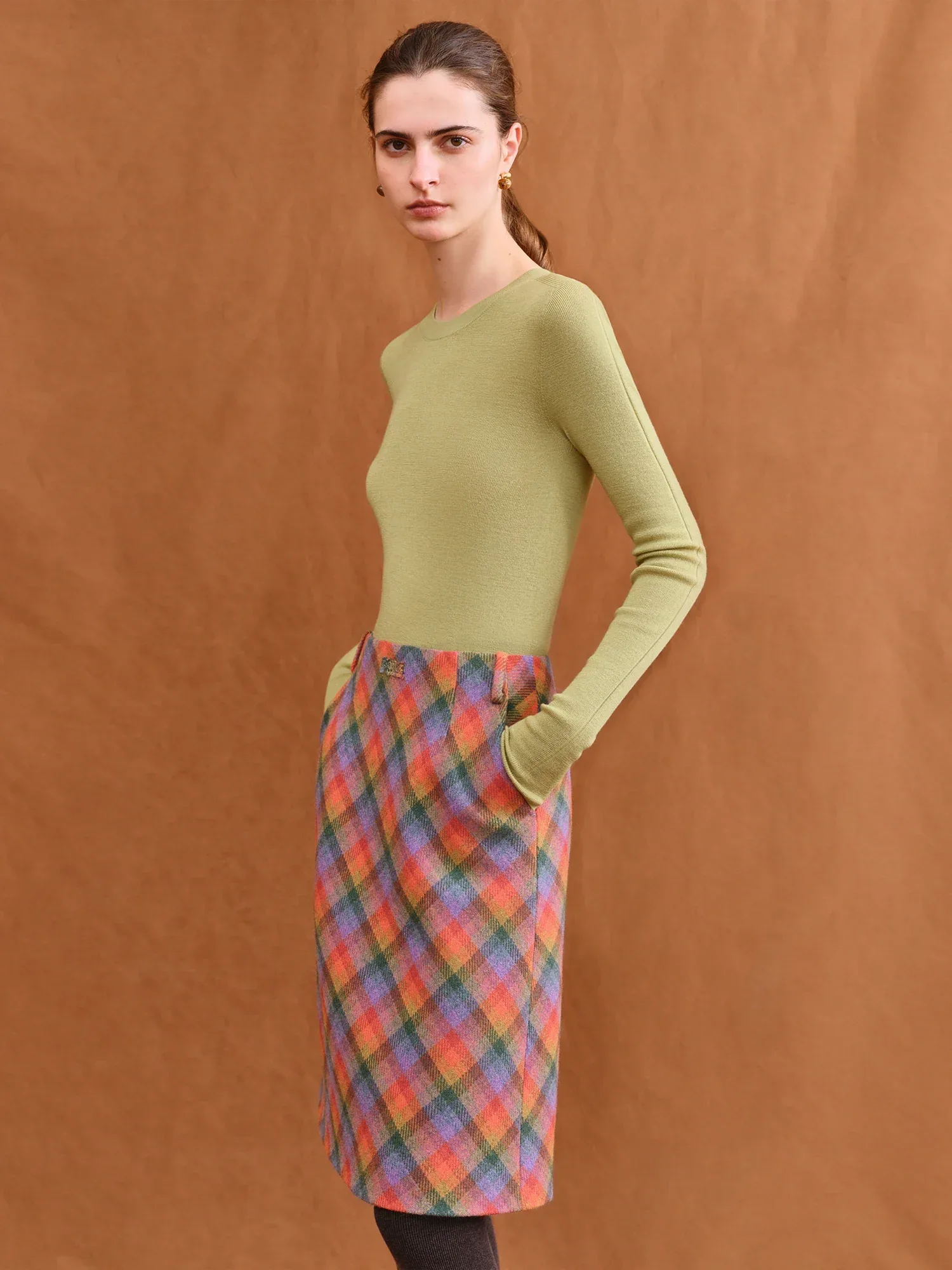 FSLE【Premium Series】German Biella Wool Autumn Super Fine Washable Seamless One-Piece Mock Neck Thermal Base Layer Shirt Women - Image 17