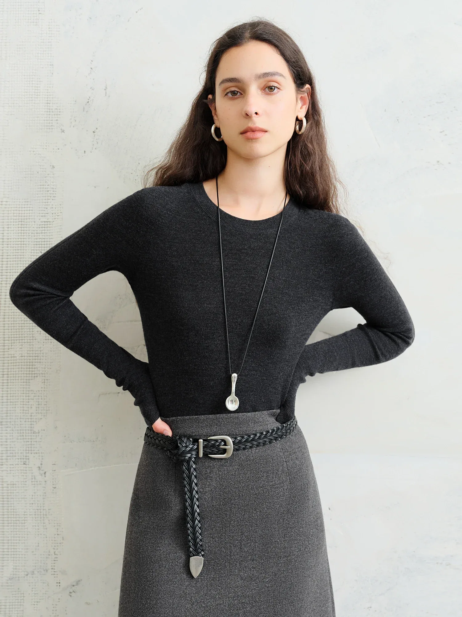 FSLE【Premium Series】German Biella Wool Autumn Super Fine Washable Seamless One-Piece Mock Neck Thermal Base Layer Shirt Women - Image 18